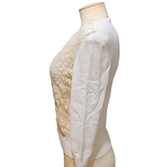 Cache Vintage Ivory Lace Overlay Cardigan Sweater Women’s S Cottagecore - Picture 5 of 8